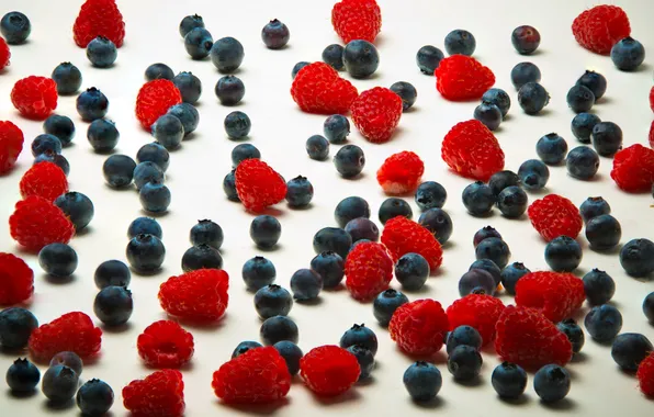 Berries, raspberry, blueberries