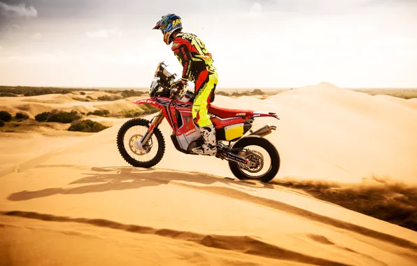 Sand, desert, Honda, bike, Dakar