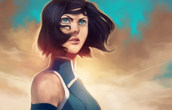 Picture look, face, hair, blue eyes, Times, The Legend of Korra, Avatar: the Legend of Korr.