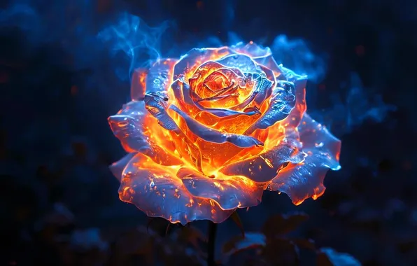 Flower, rose, beauty, digital art, digital art, AI art, Stability AI, Neural networks