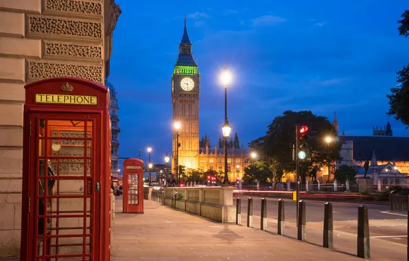 City, England, London, symbol, red, phone booth, street, London
