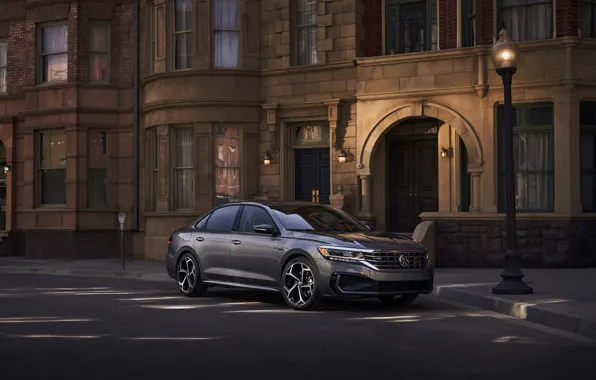 Volkswagen, lantern, sedan, Passat, 2020, 2019, dark gray, US Version