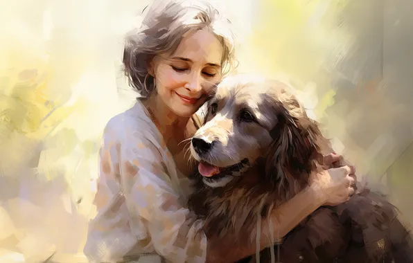 Light, pose, hand, grandma, dog, weasel, face, friends