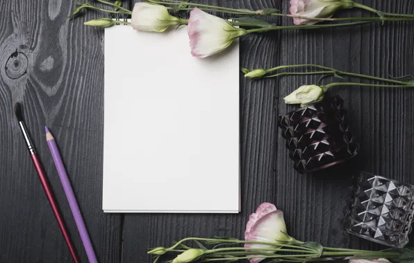 Flowers, bouquet, Notepad, eustoma