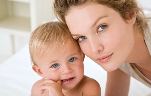 Picture look, children, face, mom