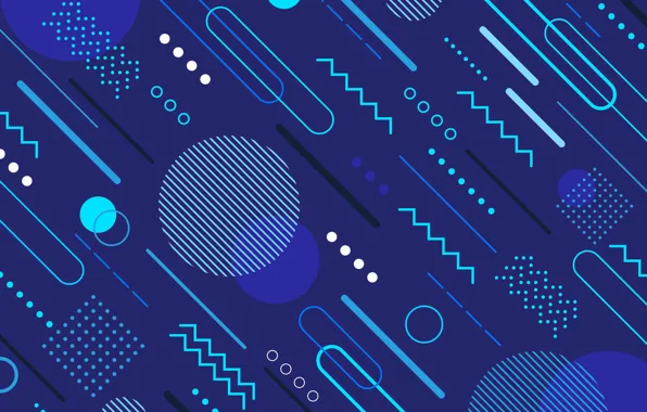 Circles, blue, design, abstraction, background, vector
