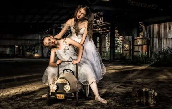 Machine, girl, background