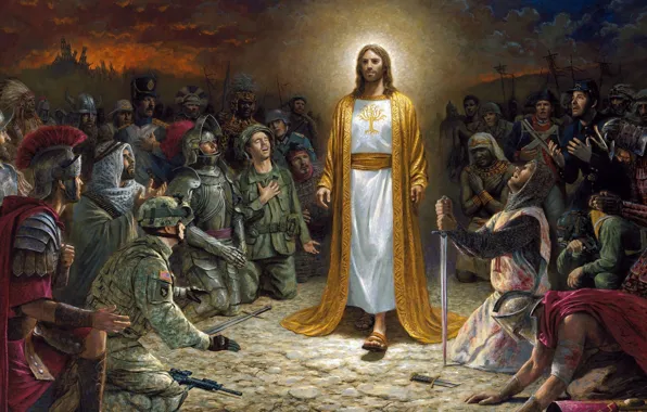 Jesus, art, soldiers, Jon McNaughton