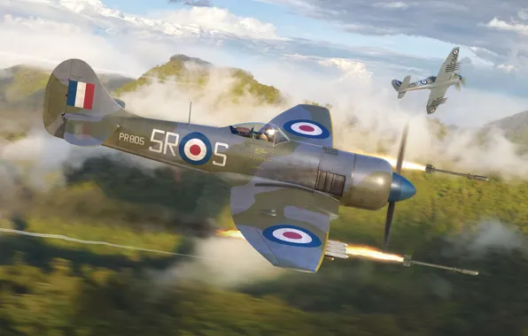 UK, fighter-bomber, Attack, The Hawker Tempest, Raf, Adam Tooby, Tempest Mk.II Late Version