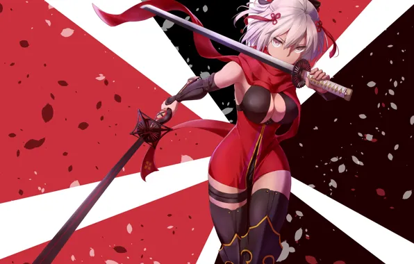 Picture Sword, Fate / Grand Order, Petals, The destiny of a great campaign, Girl