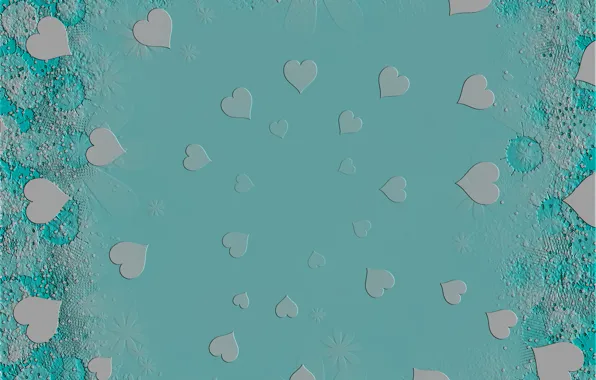 Picture abstraction, background, texture, hearts, blue background