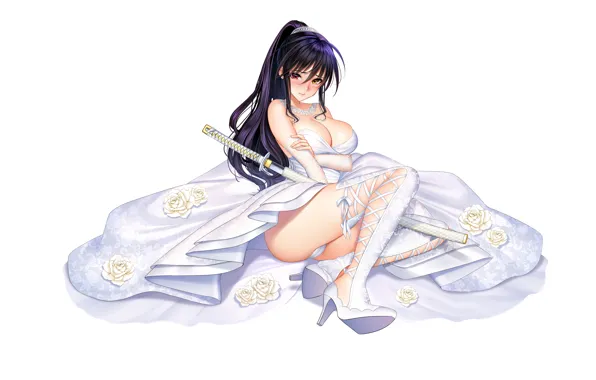 Picture girl, sword, sexy, lingerie, Cameltoe, ass, cleavage, panties