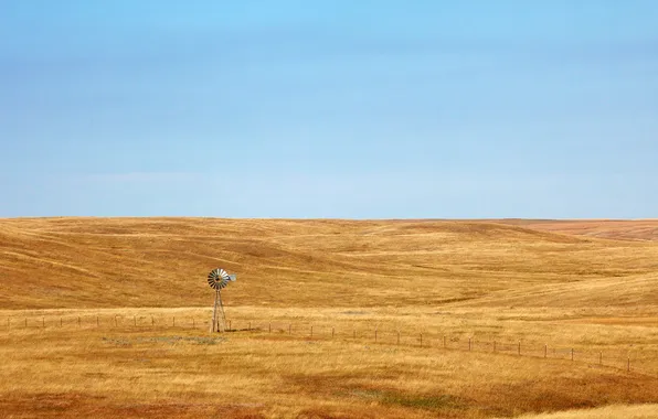 Picture field, landscape, windmill