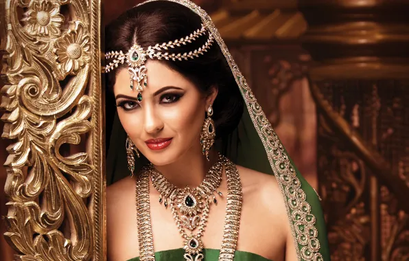 Picture girl, decoration, makeup, woman, Indian, indian brunette
