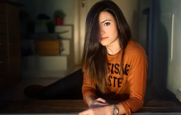 Girl, light, photo, watch, portrait, Raquel Cendal, by Carlos Tejeda