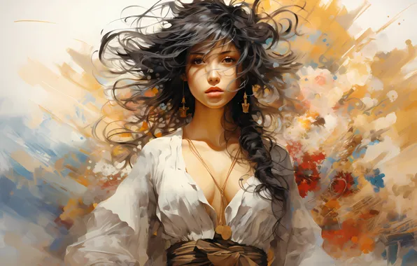 Picture girl, face, image, digital painting, digital art, AI art, digital painting, The Art of Artificial …