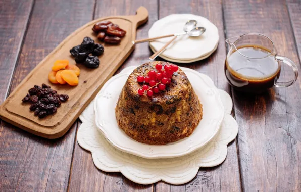 Coffee, currants, cakes, cupcakes, dried fruits