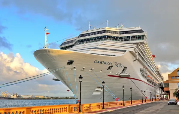 Ship, Marina, the evening, liner