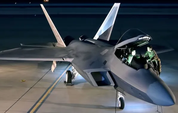 Picture cabin, pilot, F-22, Raptor, Lockheed/Boeing, multi-purpose fighter of the fifth generation