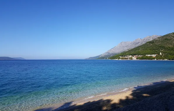Picture summer, beach, sea, sunny day, croatia, zaostrog, adriatic sea