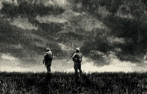 Picture clouds, rain, war, soldiers, rain, war, solger