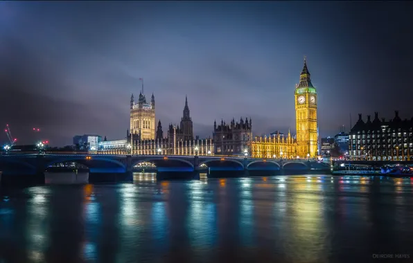 The sky, clouds, reflection, England, London, mirror, Big Ben, The Palace of Westminster