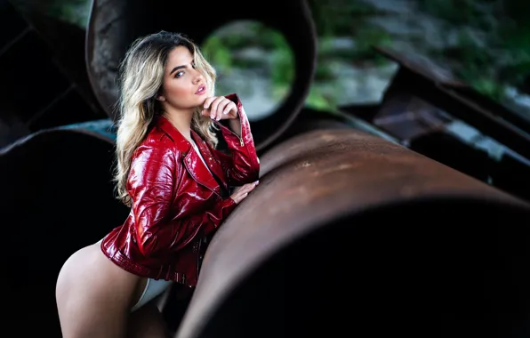 Look, girl, pipe, pose, jacket, Christopher Rankin
