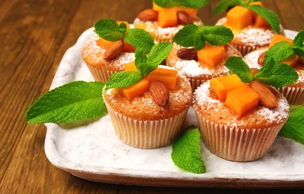 Mint, dessert, muffin