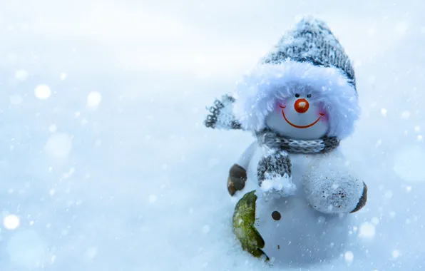 Winter, snow, smile, new year, Christmas, snowman, christmas, smile