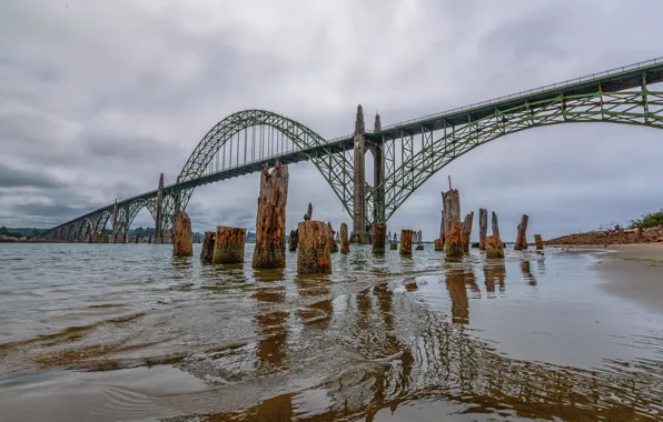 Picture USA, Oregon, Bridge, Yaquina Bay