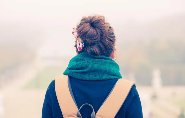 Girl, hair, the beam