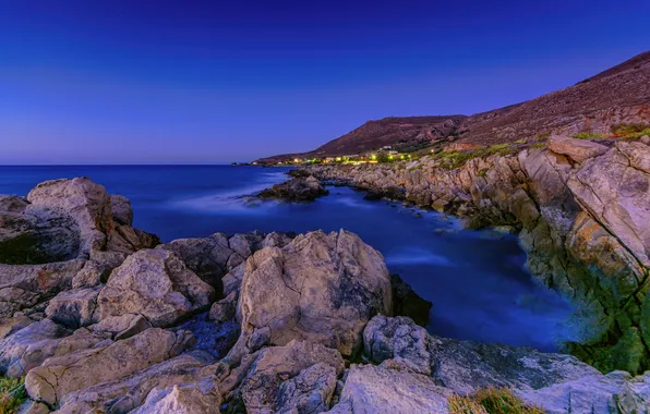 Sea, nature, stones, photo, coast, Greece, Kriti