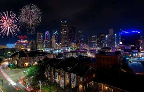 Picture night, salute, USA, Dallas