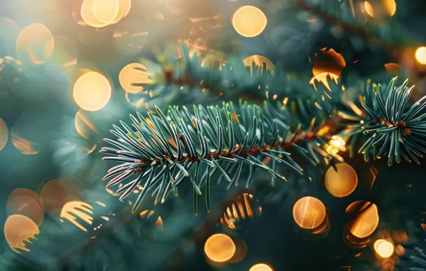 Winter, light, branches, lights, glare, holiday, texture, Christmas