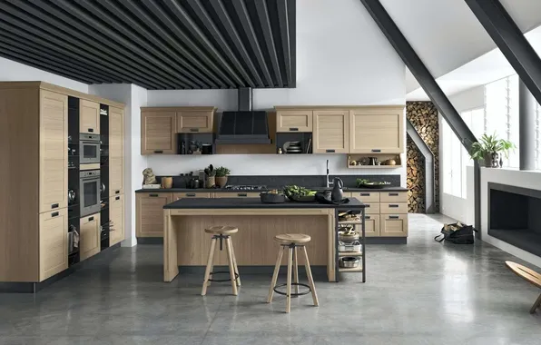 Style, Villa, interior, Italy, kitchen, dining room, dining area, Italian design