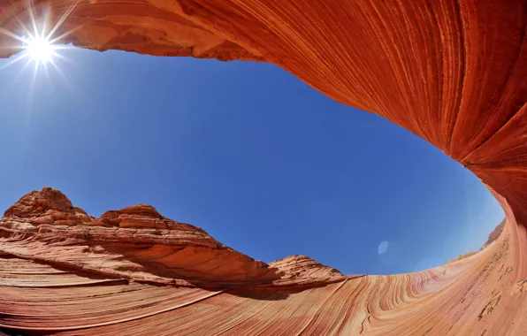 The sky, the sun, landscape, Sandstone