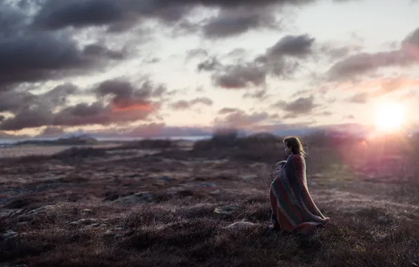 Field, children, morning