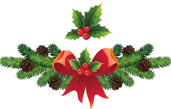 Branches, bumps, Vector graphics, Holly