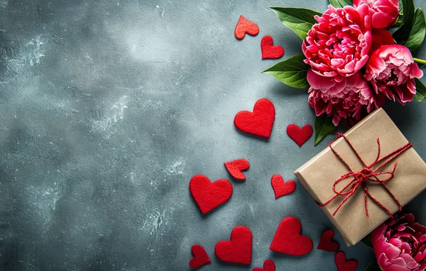 Love, flowers, gift, romance, love, happy, Valentine's day, heart