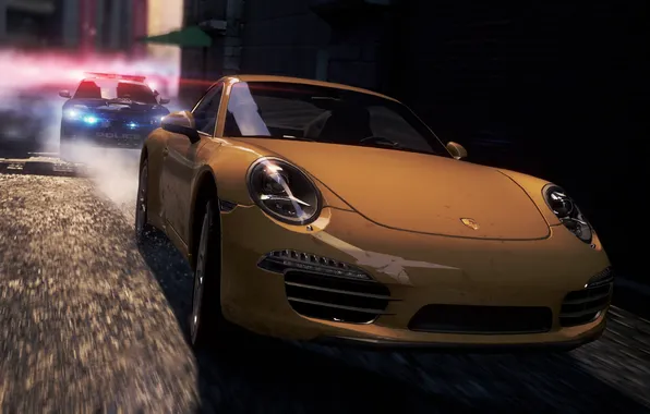 Picture race, police, chase, Porsche, sports car, need for speed most wanted 2