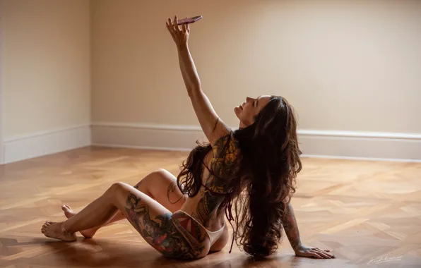Ass, sexy, pose, wall, model, body, panties, makeup