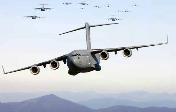 The sky, mountains, Armada, AC-130, Lockheed, aircraft support