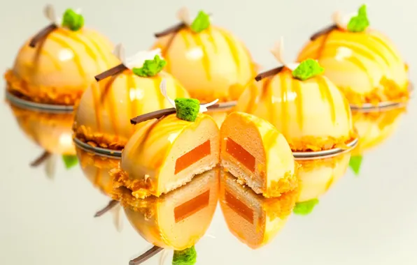 Yellow, cake, dessert, filling