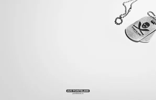 White, background, minimalism, badge, chain, Point Blank, point blank, Fogeym