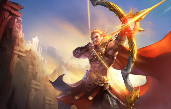 Weapons, bow, guy, blonde, Arena of Valor