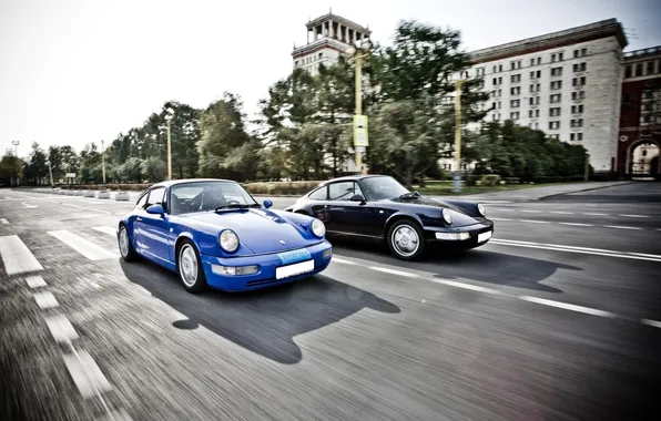 Picture white, porsche, blue