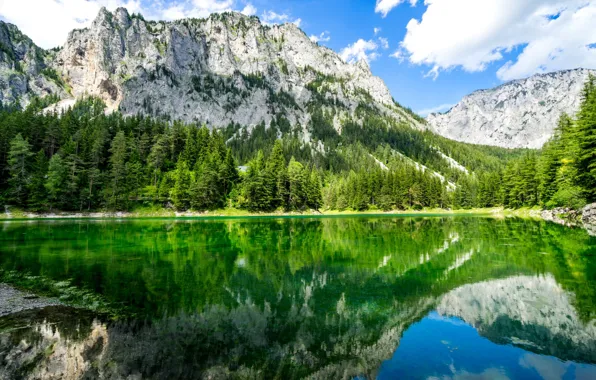 Picture mountains, lake, reflection
