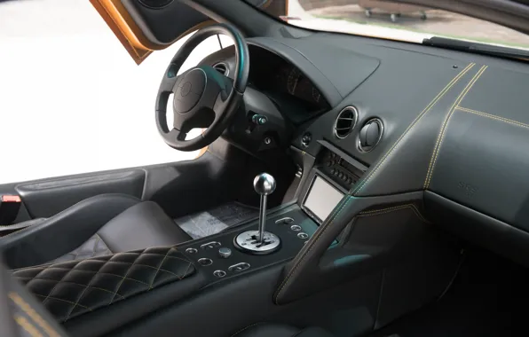 Lamborghini, Murcielago, steering wheel, car interior, Lamborghini Murcielago LP640