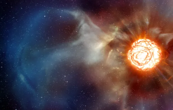 The explosion, star, supernova