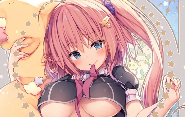 Picture girl, sexy, cleavage, long hair, boobs, anime, beautiful, pretty